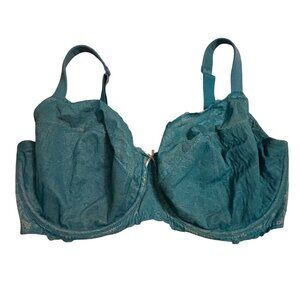 Cacique Unlined Full Coverage Teal Lace Full Coverage Bra 38I